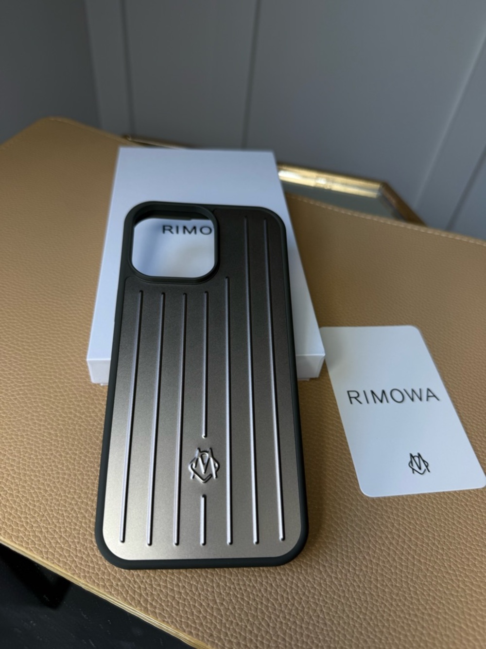 RIMOWA Gunmetal Gray Ribbed Phone Case